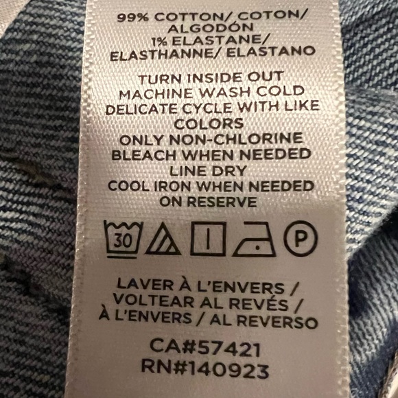 NWT! LOFT Side Stripe Denim Cut Off Shorts, Vivid Mid Indigo Wash, Size 32 / 14 - Picture 14 of 16